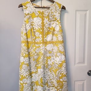 Boden Yellow and White Floral Midi Dress